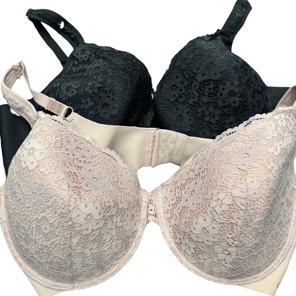Jessica Simpson Lace Bra Set Black Cream Womens 42D Lingerie Set BNWOT